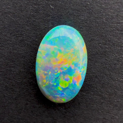 1cts Dark Crystal Opal With A Green Blue Multicolor Play Of Color, From Lightning Ridge Australia
