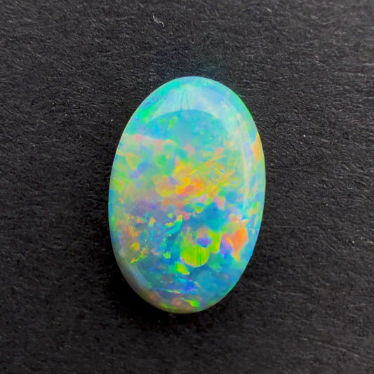1cts Dark Crystal Opal With A Green Blue Multicolor Play Of Color, From Lightning Ridge Australia