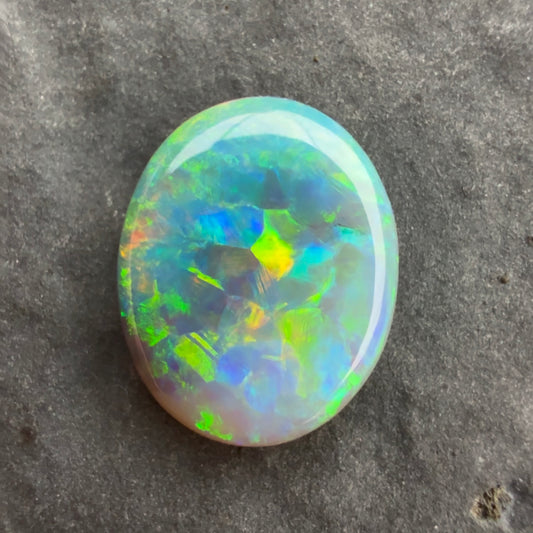 1.3cts Affordable Crystal Opal With A Green Blue Yellow Gold Play Of Color, From Lightning Ridge Australia