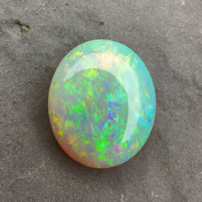 2.73cts Affordable Crystal Opal With A Green Yellow Gold Play Of Color, From Lightning Ridge Australia