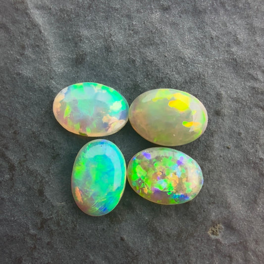 6mm x 4mm Crystal Opal Bundle With Green Blue Multicolor Play Of Color, From Lightning Ridge Australia