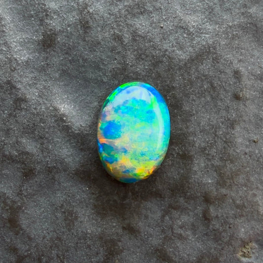 6mm x 4mm top Quality Black Opal With Blue Green Multicolor Play Of Color, From Lightning Ridge Australia