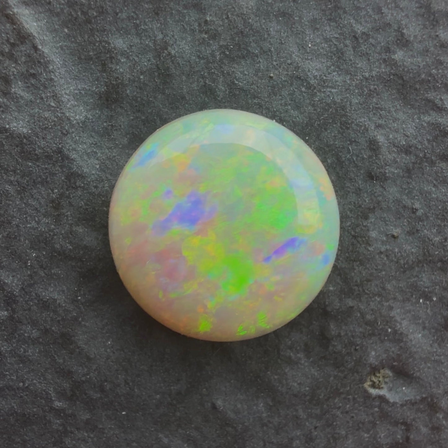 10mm Round Affordable Crystal Opal With Green, Yellow, Gold Play Of Color, From Lightning Ridge Australia