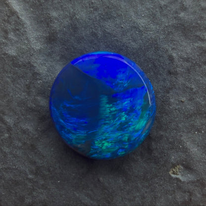 10mm Round Affordable Black Opal With Blue Green, From Lightning Ridge Australia