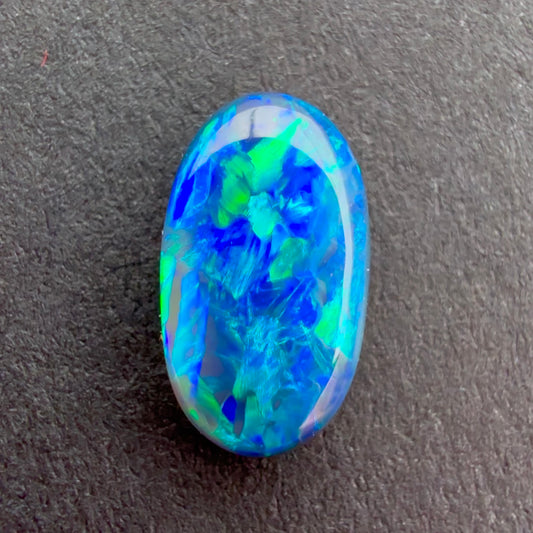 0.66cts Gem Black Opal With Blue Green Play Of Color, From Lightning Ridge Australia