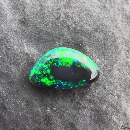 0.52cts Affordable Black Opal With A Vivid Green Blue Play Of Color, From Lightning Ridge Australia
