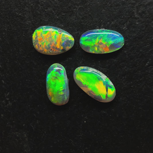 BUNDLE (price for parcel) Small Bright Crystal Opals With Lots Of Depth And Multi Color Palettes