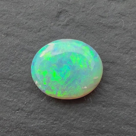 1.11ct Dark Opal Opal With A Green, Blue Play Of Color, From Lightning Ridge Australia