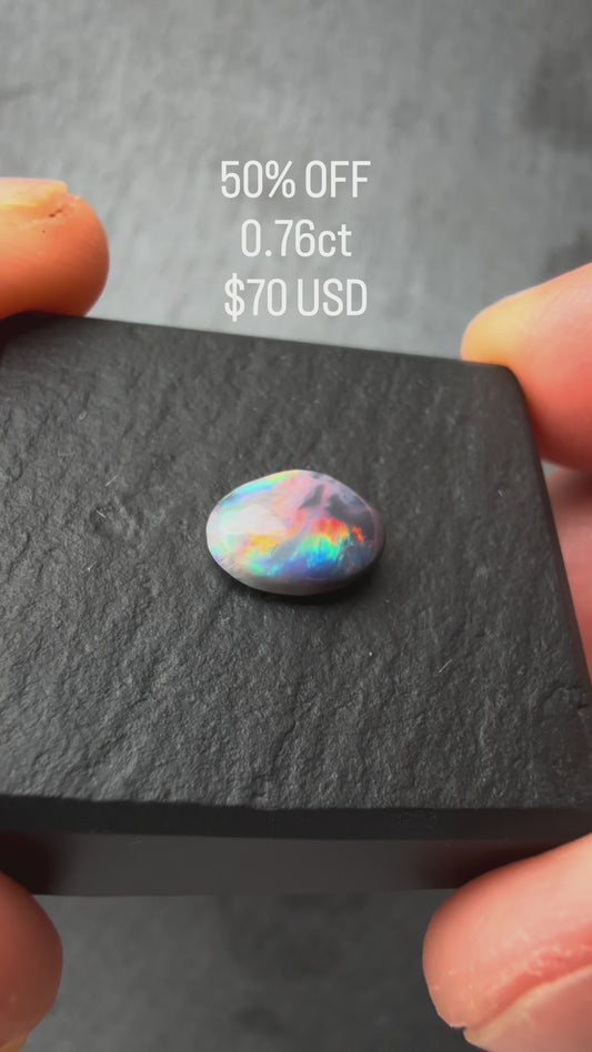 0.76ct Dark Opal With A Red, Pink Multicolor Play Of Color, From Lightning Ridge Australia