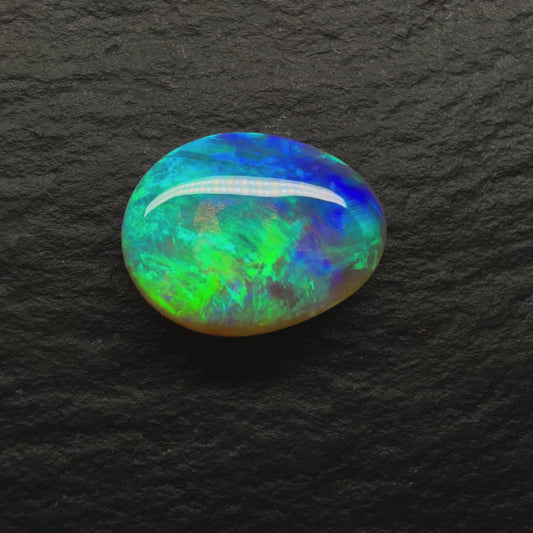 2.35ct World Class Crystal Opal With Brilliant Greens and Blues, Full Faced Color, Mixed Patterns And Lots OF Depth