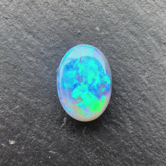 1.24ct Semi-Black Opal With A Green, Blue Play Of Color, From Lightning Ridge Australia