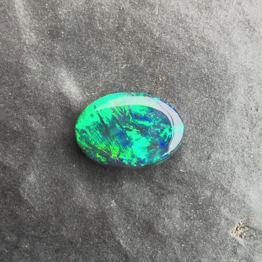 0.46cts Affordable Black Opal With A Green Blue Play Of Color, From Lightning Ridge Australia