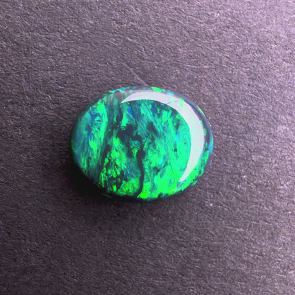 1.23cts Black Opal With A Deep Green Blue Play Of Color, From Lightning Ridge Australia