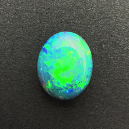 2.45cts Black Opal With A Green Blue Play Of Color, From Lightning Ridge Australia