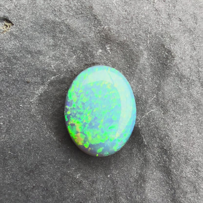 0.89cts Affordable Dark Opal With A Vivid Green Yellow Gold Play Of Color, From Lightning Ridge Australia
