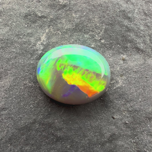 0.83cts Gem Dark Opal With Red Pink Multicolor Pattern