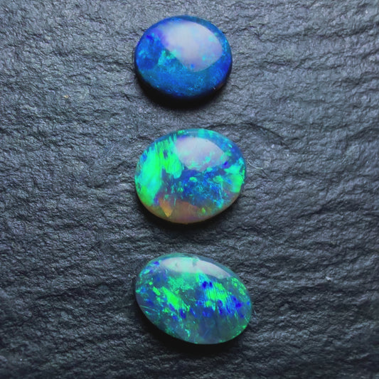 BUNDLE (price for parcel) Black Opals With Bright Greens And Blues And Mixed Patterns