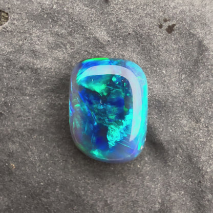 0.75cts Affordable Black Opal With A Blue Green Play Of Color, From Lightning Ridge Australia