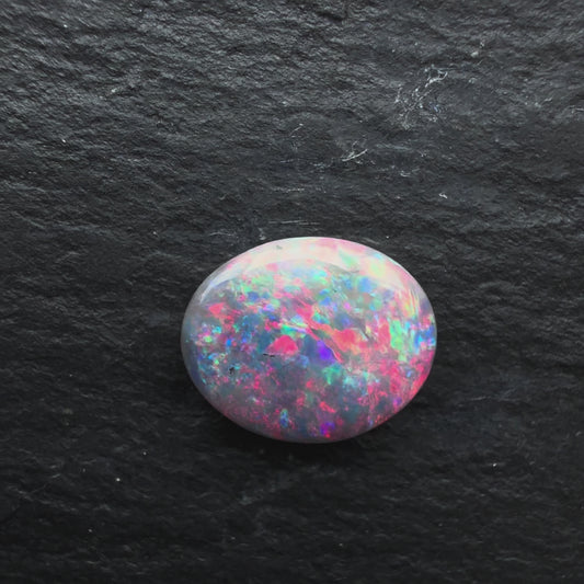 0.72ct Gem Dark Opal With Vivid Red - Multicolor Speckled Pattern