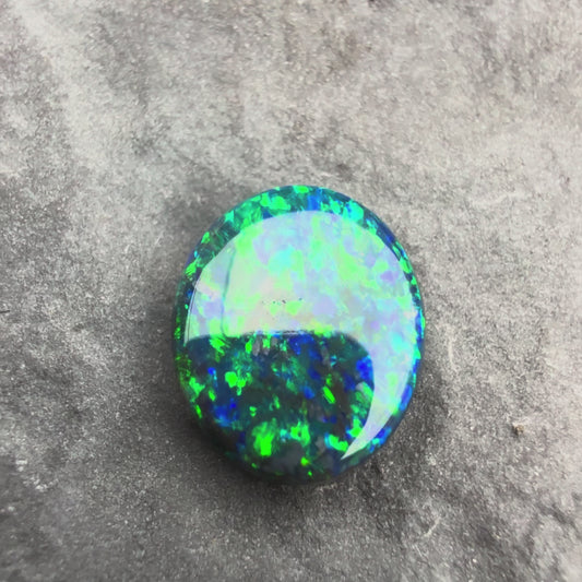 0.77cts Gem Black Opal With A Blue Green Palette