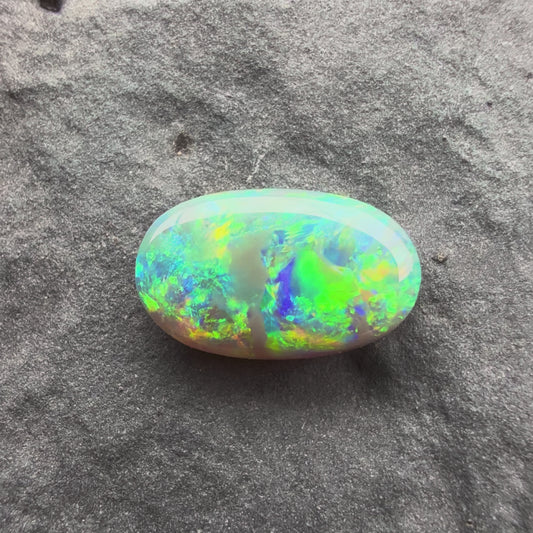 1cts Affordable Dark Opal With A Green Yellow Gold color Palette