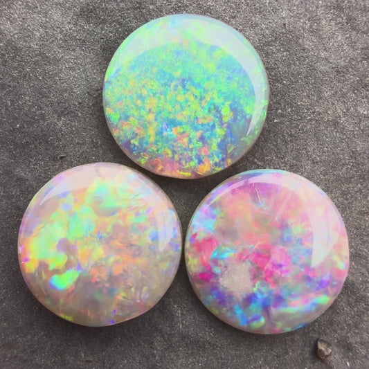 (Price For Parcel) 2.26cts Bundle Dark Opals With A Red Pink Multicolor Palette