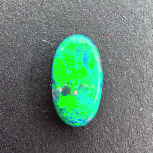 0.79cts Gem Black Opal With A Vivid Blue Green Play Of Color, From Lightning Ridge Australia