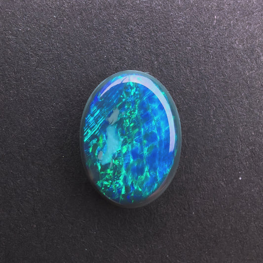 2.16cts Affordable Black Opal With A Directional Blue Green Play Of Color, From Lightning Ridge Australia
