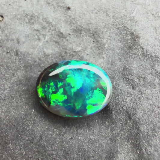 0.47ct Affordable Black Opal With A Green Blue Play Of Color, From Lightning Ridge Australia
