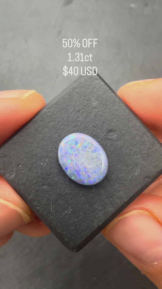 1.31ct Dark Opal With A Red, Pink, Multicolor Play Of Color, From Lightning Ridge Australia