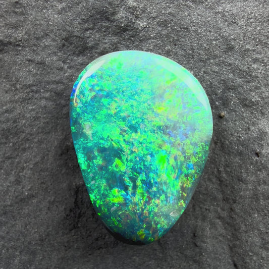 1.8cts Affordable Gem Black Opal With A Pinfire pattern And Deep Green, Blue and Gold Colorplay