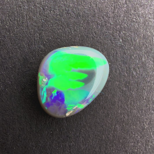0.89cts Black Opal With A Green Blue Play Of Color, From Lightning Ridge Australia