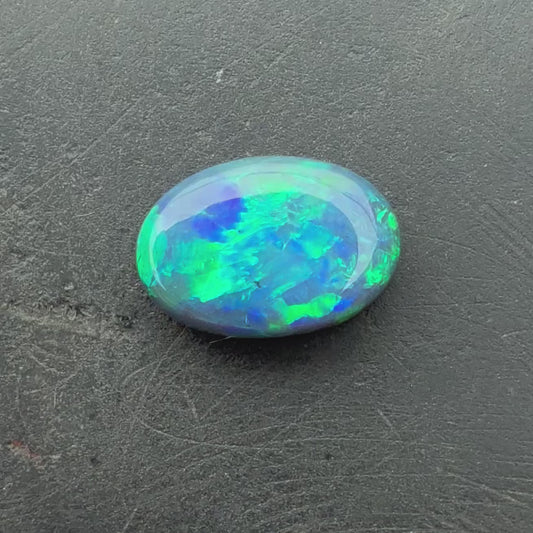 1.26ct Black Opal Opal With A Green, Blue Play Of Color, From Lightning Ridge Australia