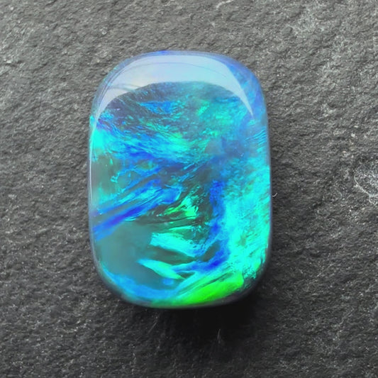 1.61cts Black Opal With A Green Blue Play Of Color, From Lightning Ridge Australia