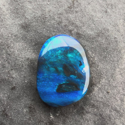 0.74cts Affordable Black Opal With A Blue Green Play Of Color, From Lightning Ridge Australia