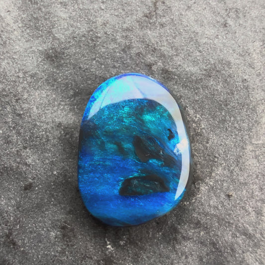 0.74cts Affordable Black Opal With A Blue Green Play Of Color, From Lightning Ridge Australia