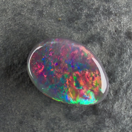 1.31cts Gem Black Opal With A Beautiful Red Pink Multicolor Pattern