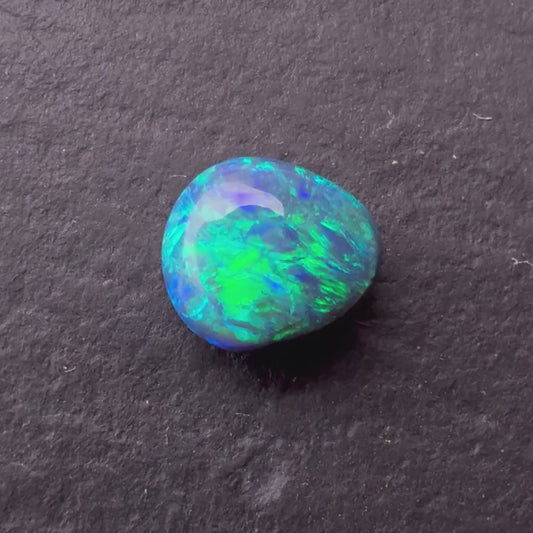 1.10 Black Opal With Green,Blue Multicolor Play Of Color, From Lightning Ridge Australia