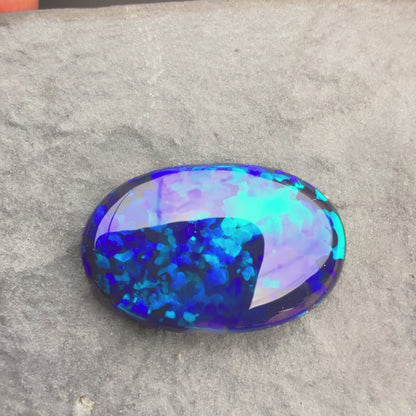 2.36cts Gem Black Opal With A Dark Blue Green play of color