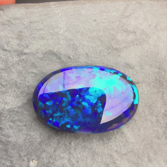 2.36cts Gem Black Opal With A Dark Blue Green play of color