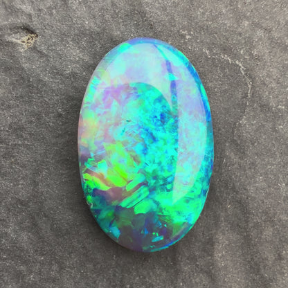 2.09cts Gem Black Opal With A Green Blue Play Of Color, From Lightning Ridge Australia