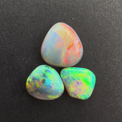 (Price For Parcel) Affordable Dark Opal Bundle With A Red Pink Multicolor Play Of Color, From Lightning Ridge Australia