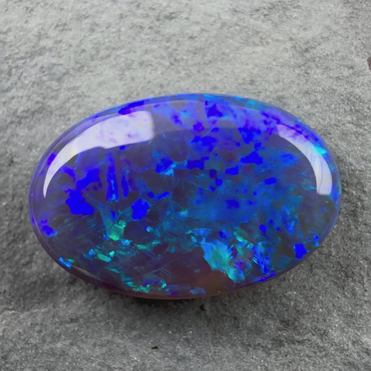 4.45ct Gem Black opal With Dark Blues, Hints Of Green And A Unique Pattern