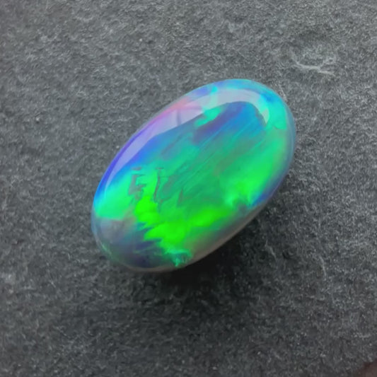 1.20cts Black Opal with a Green Blue Play of Color, From Lightning Ridge Australia