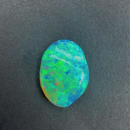 2.17cts Crystal Opal Carving With A Green Blue Play Of Color, From Lightning Ridge Australia