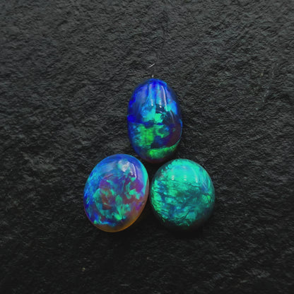 1.8ct BUNDLE (Price For Parcel) Black Opals With Rich Greens And Blues