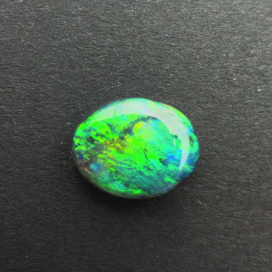 1.29cts Black Opal With A Green Blue Play Of Color, From Lightning Ridge Australia