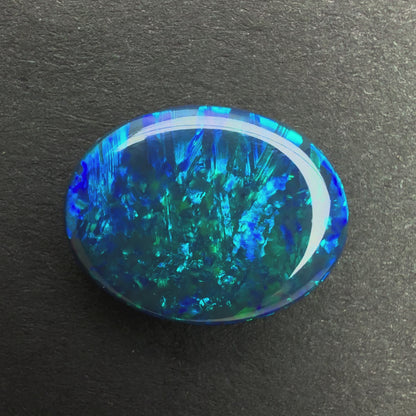 5.31cts Black Opal With A Green Blue Play Of Color, From Lightning Ridge Australia