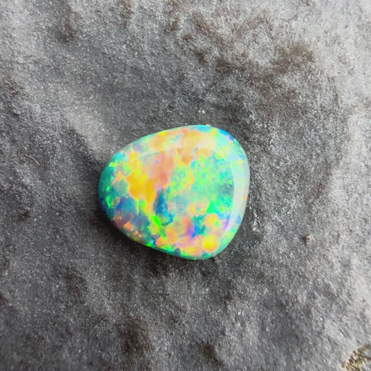 0.4cts Gem Black Opal With A Vivid Red Pink Multicolor Play Of Color, From Lightning Ridge Australia
