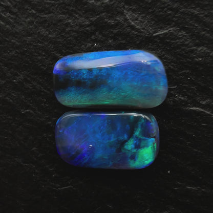 2.72ct Bundle (Price For Parcel) Picture stone Black Opals With Marbled Blues And hints Of Green